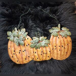 Fall Autumn Thanksgiving Halloween Pumpkin Metal Wall Hanging